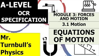 OCR ALevel PhysicsEquations of Motion [upl. by Blondell212]