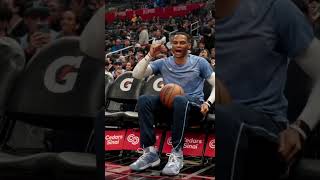 RUSSELL WESTBROOK VIBING COURTSIDE🎶 shorts viral trending nba dance fyp russellwestbrook fyp [upl. by Hinman310]