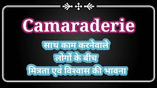 Camaraderie meaning in हिन्दी with examplesenglish viral vocabulary trending [upl. by Karee]