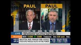 Ron Paul vs Paul Krugman on Bloomberg TV  April 30 2012 [upl. by Mayberry]