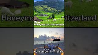 Honeymoon DreamThailand vs Switzerland quiz wouldyourather TravelChoices CoupleGetaway shorts [upl. by Ardnuahc518]