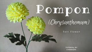 DIY Chrysanthemum Felt Flower Tutorial  How to Make Felt Chrysanthemum Flowers  S Nuraeni [upl. by Marlo993]