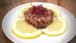 Tartare di tonno classica RICETTA come condirla  passaggi visivi [upl. by Nnednarb]