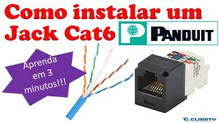 Como Instalar Jack Cat6 Panduit  Aprenda em 3 minutos [upl. by Leanard]