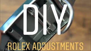 Adjusting Rolex oyster bracelet removing Rolex links using Rolex clasp micro adjustments amp EZ link [upl. by Arihsa]