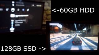 PS3 60GB HDD vs 128GB SSD GTA 4 loading [upl. by Aidualk]