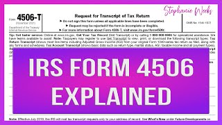 IRS Form 4506t  What is IRS Form 4506 [upl. by Asirak]