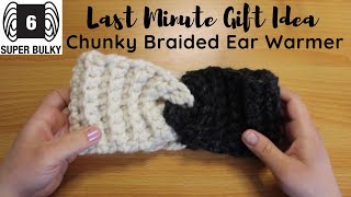 Crochet Tutorial Chunky Braided Ear Warmer  Headband  Last Minute Gift Idea [upl. by Sikes]