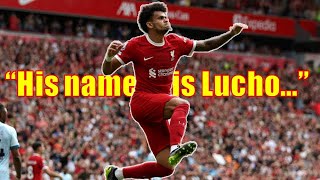 New Luis Diaz song with Lyrics  His name is Lucho  Liverpool fans video in 4K [upl. by Russ526]