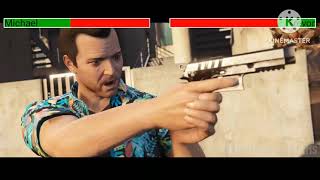 Michael vs Trevor with Healthbars video GTA 5 [upl. by Tubb]