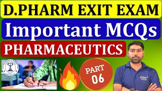 PHARMACEUTICS MCQs Part6 EXIT EXAM MCQ QUESTIONS  DPHARM EXIT EXAM exitexamquestions exitexam [upl. by Deeraf]