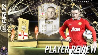 BEST FINISHER IN FIFA 22 BASE ICON 86 WAYNE ROONEY PLAYER REVIEW FIFA 22 ULTIMATE TEAM [upl. by Ardnalak]