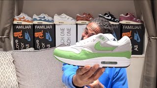 Is this the best Air Max 1 in my collection The highly anticipated Nike Airmax 1 Patta Chlorophyll [upl. by Arbba]