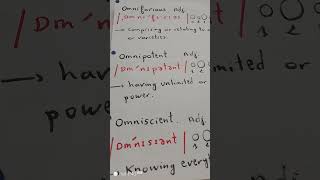 pro369 How to pronounce Omnifarious Omnipotent and Omniscient [upl. by Atikal25]