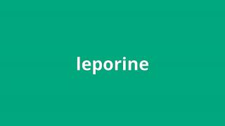 what is the meaning of leporine [upl. by Lauren]