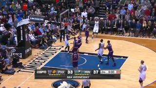 Shabazz Muhammad Misses Wide Open Dunk Suns vs Timberwolves January 7 2015 NBA [upl. by Yellat169]