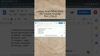 Latihan Soal CPNS 2024 TIU Verbal Analogi Part 2 No5 [upl. by Notyad]