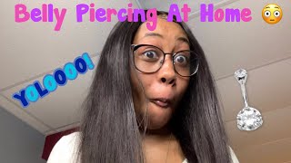 Piercing my belly at home  Amazon Kit [upl. by Orlan]