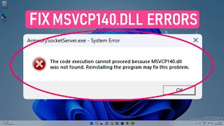 Fix MSVCP140dll Missing or Not Found In Windows 1110 amp older [upl. by Ynnav]