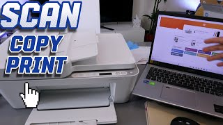 How to Scan Print and Copy Using the HP Deskjet 4100e 4120e4130e Printer [upl. by Crellen931]