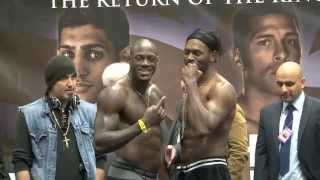 DEONTAY WILDER v AUDLEY HARRISON  OFFICIAL WEIGHIN  THE RETURN OF THE KING  iFILM LONDON [upl. by Llennaj]