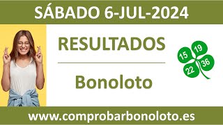 Resultado del sorteo Bonoloto del sabado 6 de julio de 2024 [upl. by Yrnehnhoj]