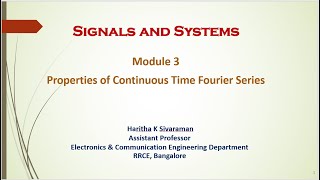 Signals amp Systems Properties Of CTFS [upl. by Kannav]