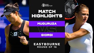 Garbiñe Muguruza vs Camila Giorgi  2022 Eastbourne Round of 16  WTA Match Highlights [upl. by Simdars]