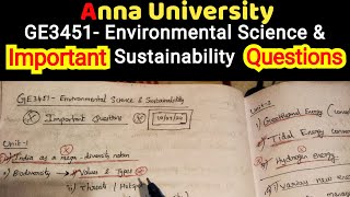 ge3451 Environmental science amp sustainability  important questions  July exam  anna university [upl. by Aneladdam274]