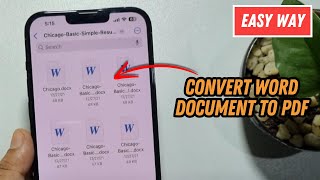 How To Convert Word Document To PDF iPhone 2024 [upl. by Eul]