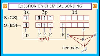 OQV NO – 346 The hybridization of the central atom S and the shape of the molecule SF4 [upl. by Eycal]