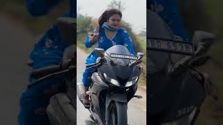 Girl riding sports bike  Indian cute 🥰 bike stunts Racing girl sports bike stunts princi sanju 99 [upl. by Ibok563]