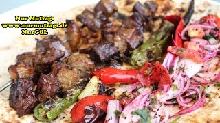 Ciger Kebabi nasil yapilir tarifi  mangalda ciger sis kebabi  Nurmutfagi [upl. by Rumery]