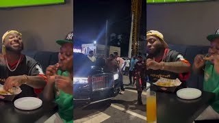 Davido back in Lagos visits Zlatan ibile new restaurant [upl. by Ttelracs]