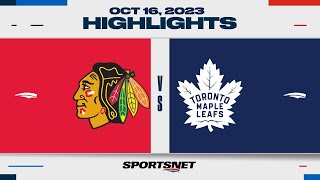 NHL Highlights  Blackhawks vs Maple Leafs  October 16 2023 [upl. by Nodab]