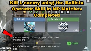 How to Kill 1 enemy using the Ballista Operator Skill in MP Matches Cod Mobile [upl. by Flin]