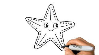 How to DRAW a STARFISH Easy Step by Step [upl. by Sutelc]