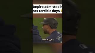 Umpire admits to being horrible baseball baseballlife baseballplayer baseballhighlights [upl. by Asseral846]