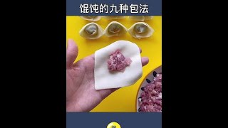 馄饨的九种包法，最后一种最简单！馄饨这样包简单又好吃 包馄饨 花式面点 生活小妙招 [upl. by Fording]