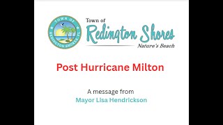 Mayor Hendrickson – Post Storms Helene and Milton Update 101024 [upl. by Ahtimat670]