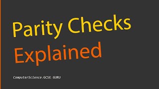 Parity Check and Parity Bits Error Detection [upl. by Gitlow]