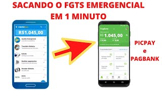 como sacar o FGTS EMERGENCIALAUXÍLIO EMERGENCIAL antes da data com picpay ou pagbank [upl. by Arliene]