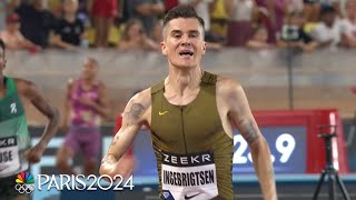 Jakob Ingebrigsten SHATTERS European record in mens 1500m at Monaco Diamond League  NBC Sports [upl. by Margarette]