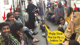 Sad Poetry In Metro😂  Epic Public Reactions AniqCrazyFun [upl. by Ennahs]