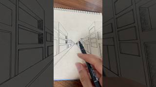 Easy OnePoint Perspective City Street Drawing Tutorial [upl. by Lanos457]