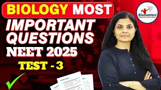 Biology most important questions test  3 l NEET 2025 l Rewind test series neetpreparation [upl. by Eenahc]