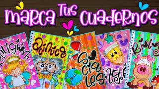 💕CÓMO MARCAR CUADERNOS✏️📒 Taller de Portadas Creativas Aprende Paso a Paso📚😍 [upl. by Heid]