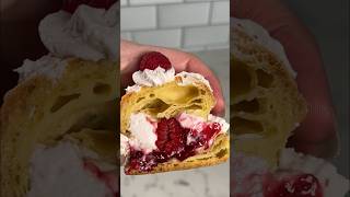 Making Danish carnival buns fastelavnsboller choux pastry amp raspberry version [upl. by Shriner]