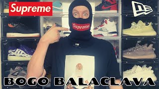 SUPREME FW21 WEEK 17 X NEW ERA BLACK BOGO BALACLAVA REVIEW  TRY ON [upl. by Aloz]