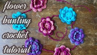 Crochet Flower Bunting Tutorial [upl. by Nylimaj]